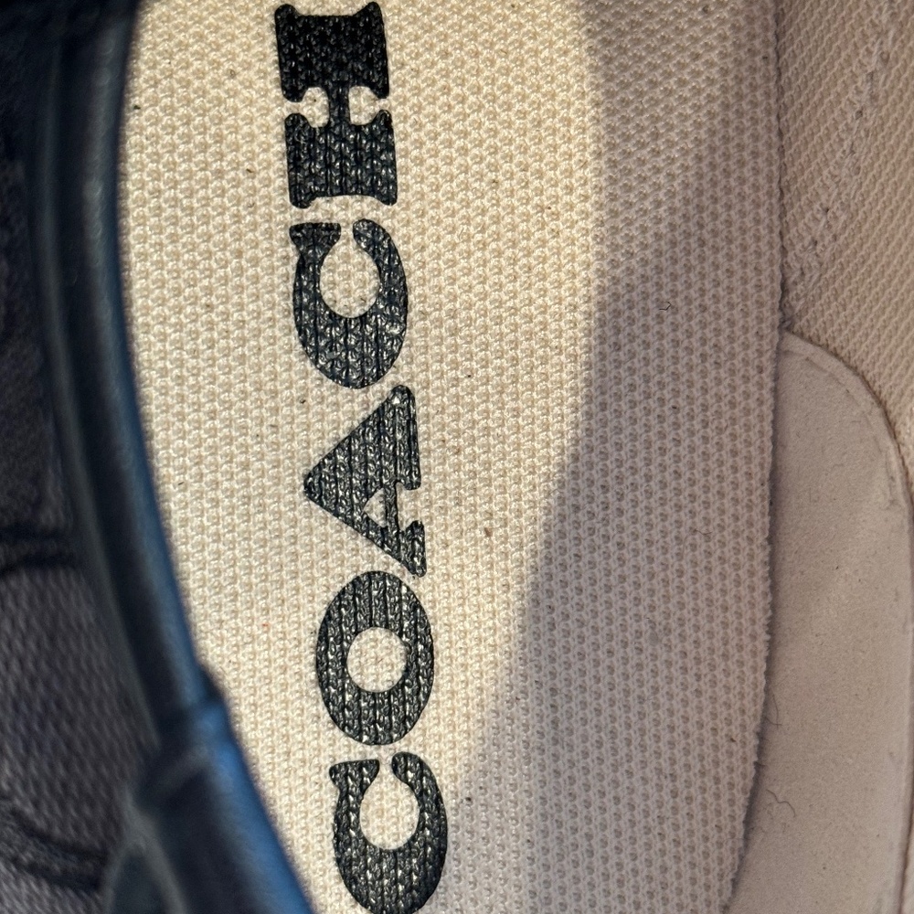 COACH WOMEN's Signature Jacquard Leather Lace Up Skate Sneaker size 9.5 - Picture 4 of 6